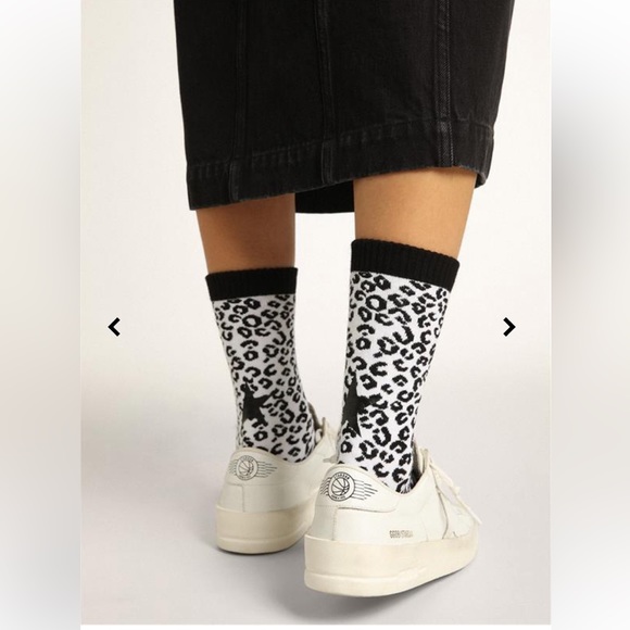 Golden Goose Leopard print Socks black/white S - Picture 4 of 12